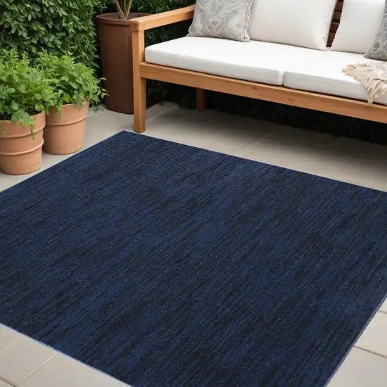 7' Midnight Blue Square Indoor Outdoor Area Rug Photo 1