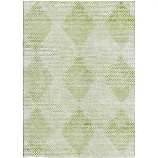 3' X 4' Mint Green Geometric Washable Non Skid Indoor Outdoor Area Rug Photo 5