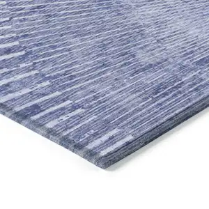 Photo of 3' X 4' Navy Blue Abstract Washable Non Skid Indoor Outdoor Area Rug