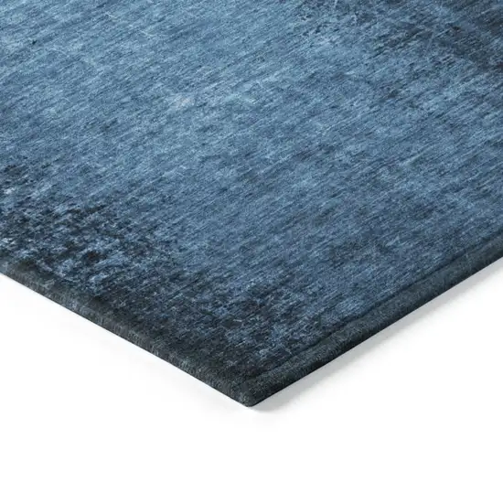 3' X 5' Navy Blue Abstract Washable Non Skid Indoor Outdoor Area Rug Photo 7