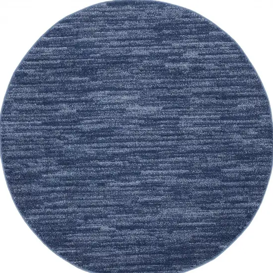 4' X 4' Navy Blue Round Non Skid Indoor Outdoor Area Rug Photo 4