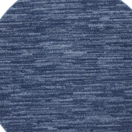 4' X 4' Navy Blue Round Non Skid Indoor Outdoor Area Rug Photo 3