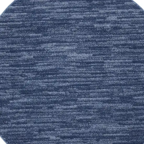 4' Blue Round Non Skid Indoor Outdoor Area Rug Photo 4