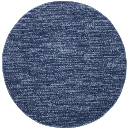 4' X 4' Navy Blue Round Non Skid Indoor Outdoor Area Rug Photo 1