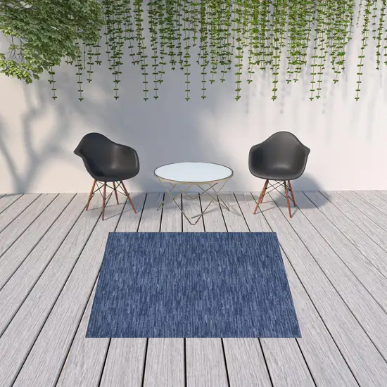 7' X 7' Navy Blue Square Non Skid Indoor Outdoor Area Rug Photo 2