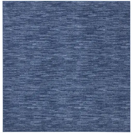 7' X 7' Navy Blue Square Non Skid Indoor Outdoor Area Rug Photo 1