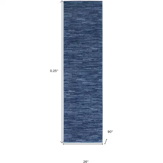 2' X 8' Navy Non Skid Indoor Outdoor Runner Rug Photo 5