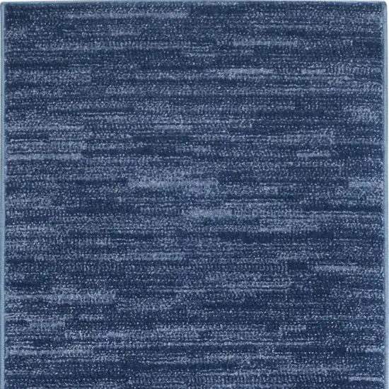 8' Blue Non Skid Indoor Outdoor Runner Rug Photo 4