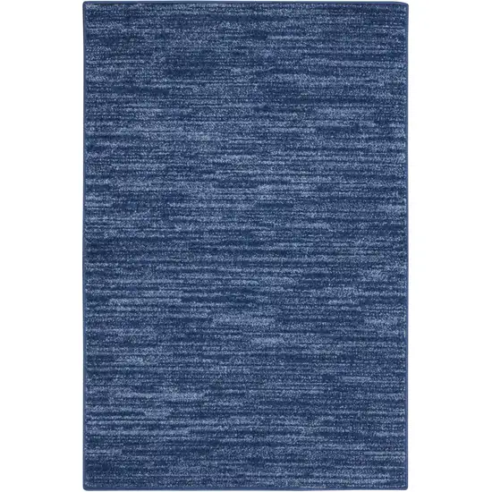 2' X 4' Navy Blue Non Skid Indoor Outdoor Runner Rug Photo 3