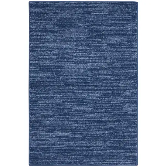 2' X 4' Navy Non Skid Indoor Outdoor Runner Rug Photo 1