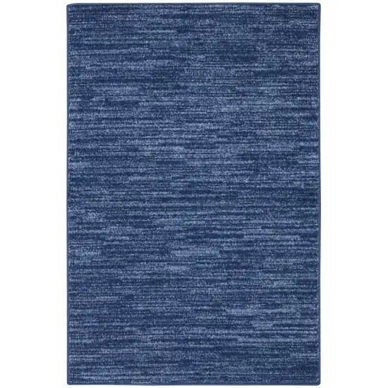 2' X 4' Navy Blue Non Skid Indoor Outdoor Runner Rug Photo 4