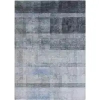 Photo of 3' X 4' Navy and Gray Ombre Washable Non Skid Indoor Outdoor Area Rug