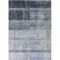 Photo of 3' X 5' Navy and Gray Ombre Washable Non Skid Indoor Outdoor Area Rug