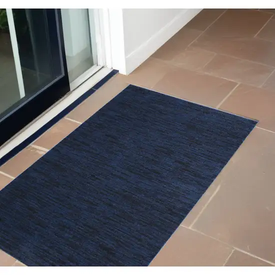 Midnight Blue Stain Resistant Indoor Outdoor Area Rug Photo 1