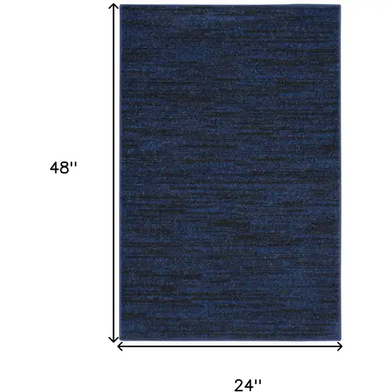 Midnight Blue Stain Resistant Indoor Outdoor Area Rug Photo 3