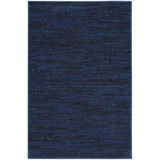 Midnight Blue Stain Resistant Indoor Outdoor Area Rug Photo 2