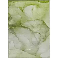 Photo of 3' X 5' Olive Green Abstract Washable Non Skid Indoor Outdoor Area Rug