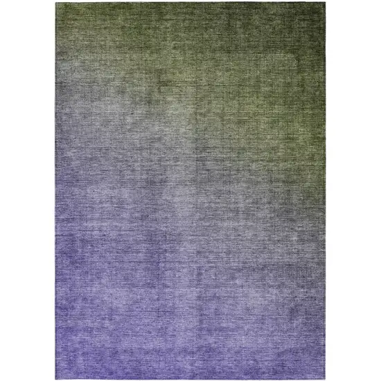 3' X 4' Olive Green and Purple Ombre Washable Non Skid Indoor Outdoor Area Rug Photo 5