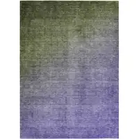 Photo of 3' X 4' Olive Green and Purple Ombre Washable Non Skid Indoor Outdoor Area Rug