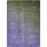 Photo of 3' X 5' Olive Green and Purple Ombre Washable Non Skid Indoor Outdoor Area Rug