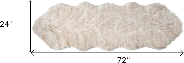 2' X 6' Ombre Tan Faux Fur Washable Non Skid Area Rug Photo 5