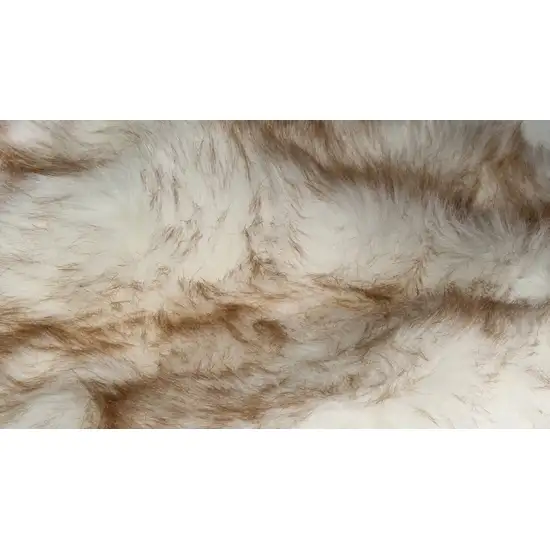 2' X 6' Ombre Tan Faux Fur Washable Non Skid Area Rug Photo 6