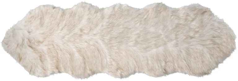 2' X 6' Ombre Tan Faux Fur Washable Non Skid Area Rug Photo 1