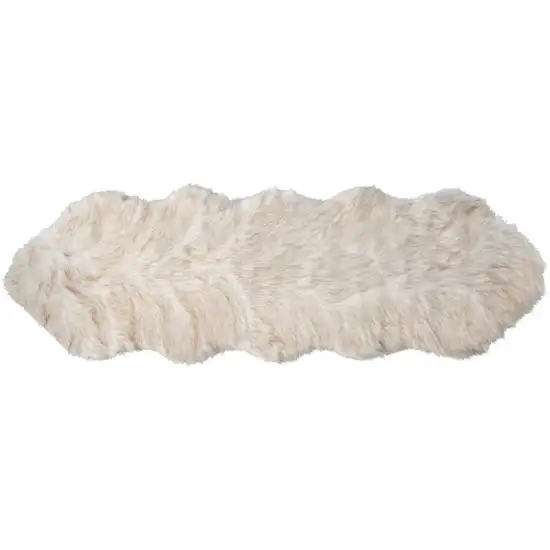 2' X 6' Ombre Tan Faux Fur Washable Non Skid Area Rug Photo 1