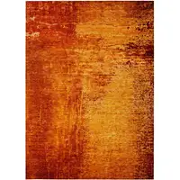 Photo of 3' X 4' Orange Abstract Washable Non Skid Indoor Outdoor Area Rug