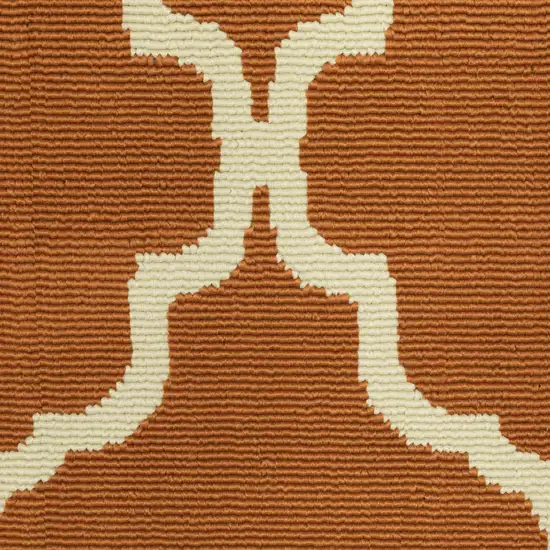 3' X 5' Orange Geometric Stain Resistant Indoor Outdoor Area Rug Photo 4