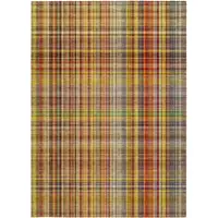 Photo of 3' X 4' Orange Plaid Washable Non Skid Indoor Outdoor Area Rug