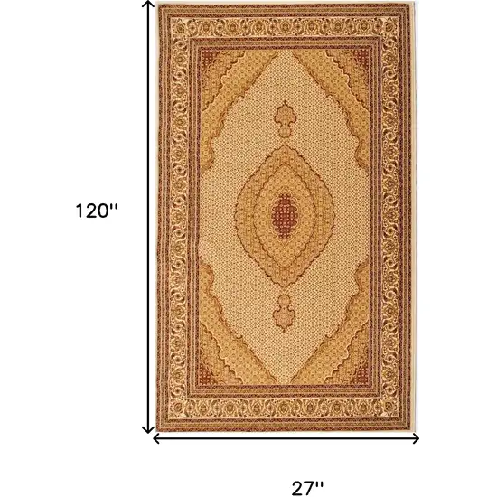 2' X 10'  Oriental Power Loom Stain Resistant Area Rug Photo 2