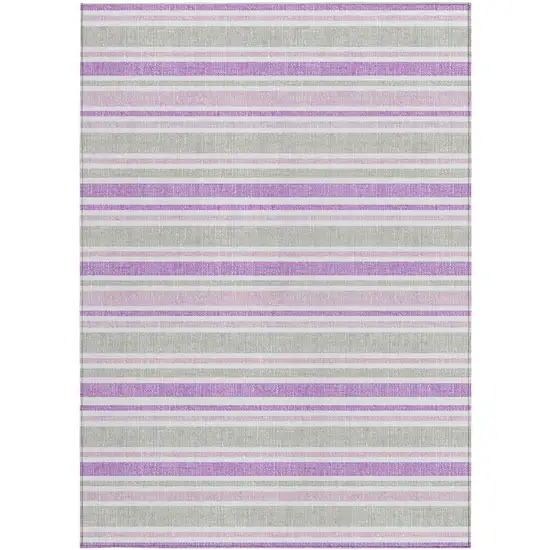 3' X 4' Pearl Striped Washable Non Skid Indoor Outdoor Area Rug Photo 5