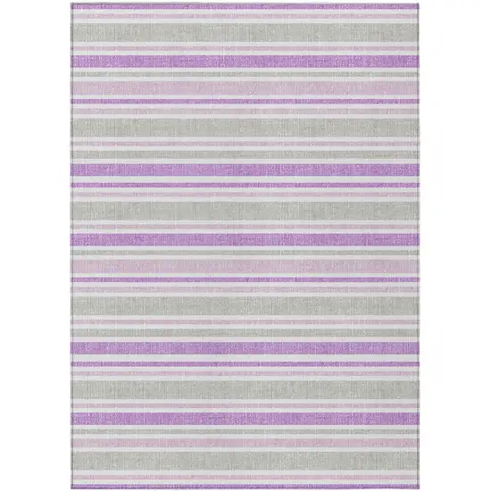 3' X 5' Pearl Striped Washable Non Skid Indoor Outdoor Area Rug Photo 2