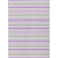 Photo of 3' X 5' Pearl Striped Washable Non Skid Indoor Outdoor Area Rug