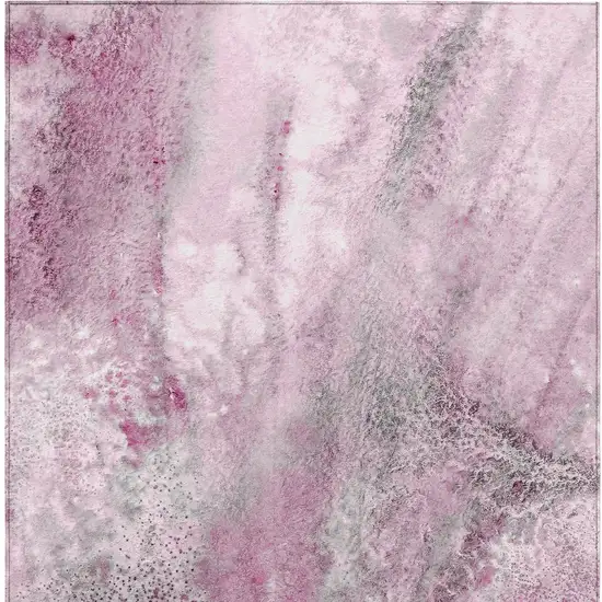 3' X 4' Pink Abstract Washable Non Skid Indoor Outdoor Area Rug Photo 7