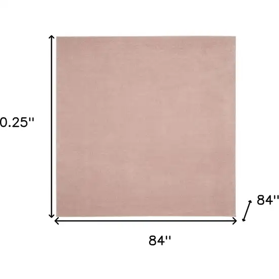 7' X 7' Pink Square Non Skid Indoor Outdoor Area Rug Photo 5