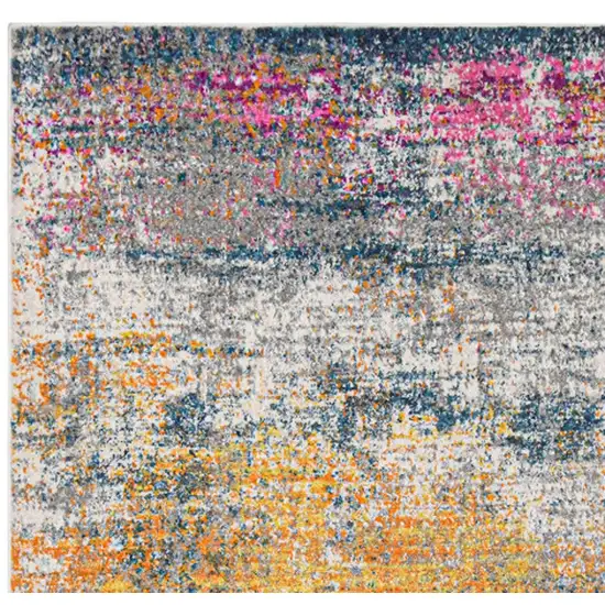 3' X 5' Pink and Orange Abstract Power Loom Area Rug Photo 8