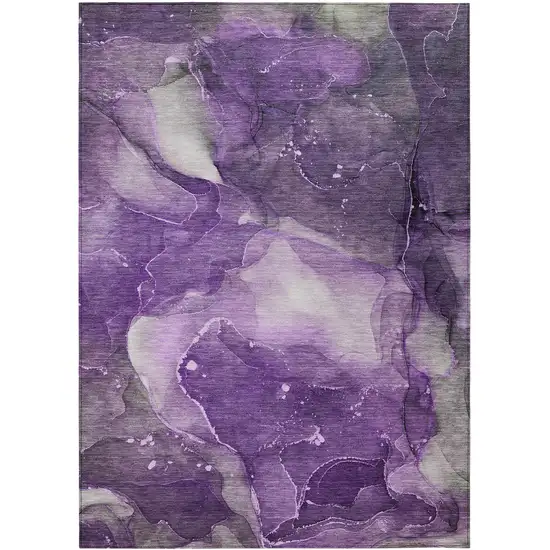 Purple Abstract Washable Non Skid Indoor Outdoor Area Rug Photo 2