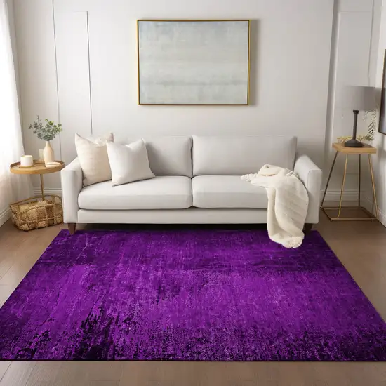 3' X 4' Purple Abstract Washable Non Skid Indoor Outdoor Area Rug Photo 9