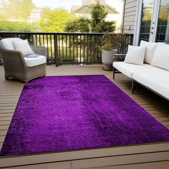 3' X 4' Purple Abstract Washable Non Skid Indoor Outdoor Area Rug Photo 8