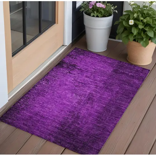 3' X 4' Purple Abstract Washable Non Skid Indoor Outdoor Area Rug Photo 1