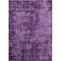 Photo of 3' X 4' Purple Abstract Washable Non Skid Indoor Outdoor Area Rug