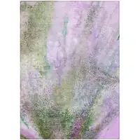 Photo of 3' X 4' Purple Abstract Washable Non Skid Indoor Outdoor Area Rug