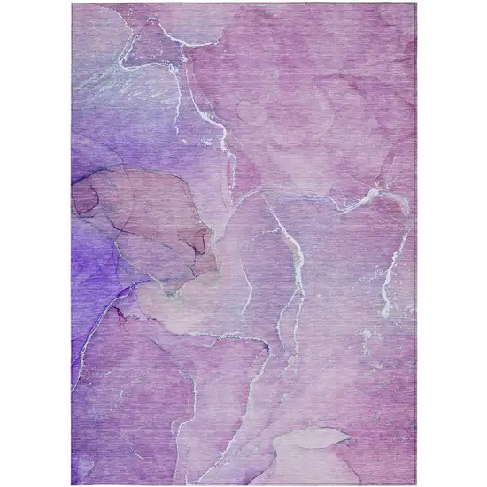 Purple Abstract Washable Non Skid Indoor Outdoor Area Rug Photo 7