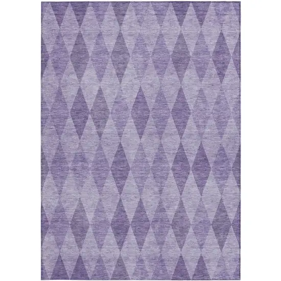 3' X 5' Purple Geometric Washable Non Skid Indoor Outdoor Area Rug Photo 5