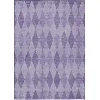 Photo of 3' X 5' Purple Geometric Washable Non Skid Indoor Outdoor Area Rug