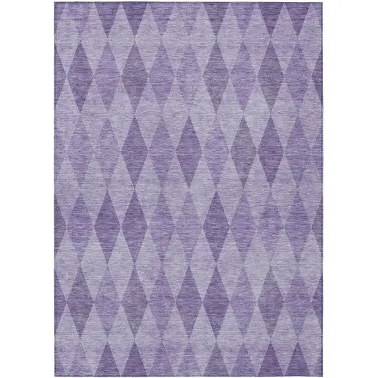 3' X 5' Purple Geometric Washable Non Skid Indoor Outdoor Area Rug Photo 2