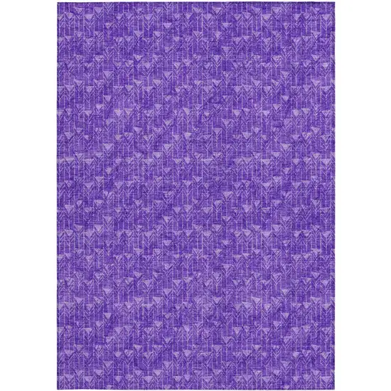 3' X 4' Purple Geometric Washable Non Skid Indoor Outdoor Area Rug Photo 6