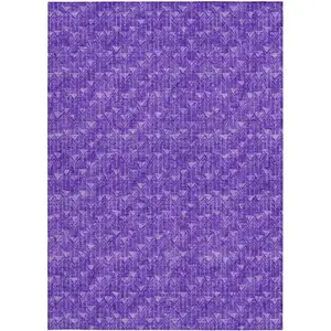 Photo of 3' X 4' Purple Geometric Washable Non Skid Indoor Outdoor Area Rug